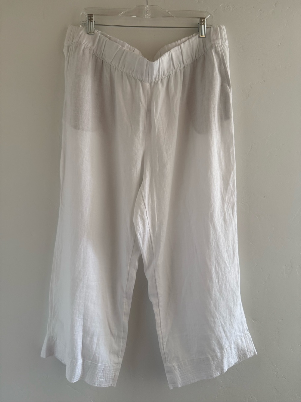 J.Jill Pure Jill White Linen Wide Leg Crop Pants 2X NWT